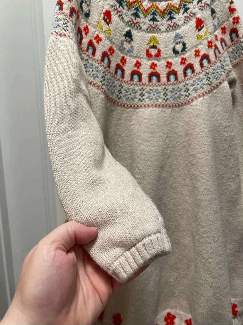 Hanna Andersson Girls US 5 Nordic Fair Isle Gnome Sweater Dress